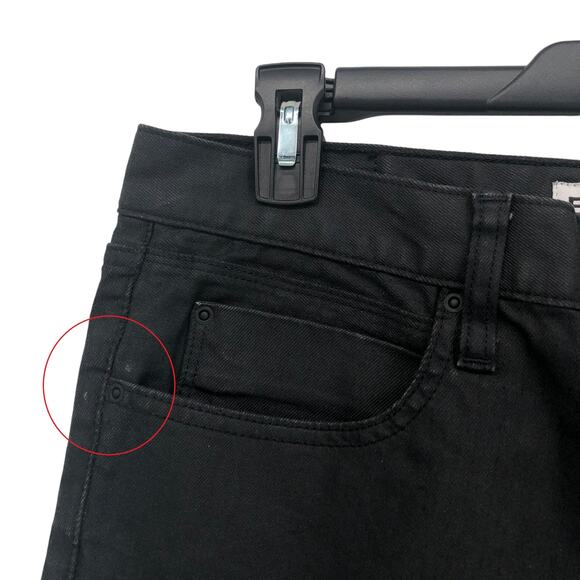 Express Jeans Rocco Slim Fit Skinny Leg Moto Black Grunge Mens 33x32 Act 35x30.5 - Picture 3 of 10